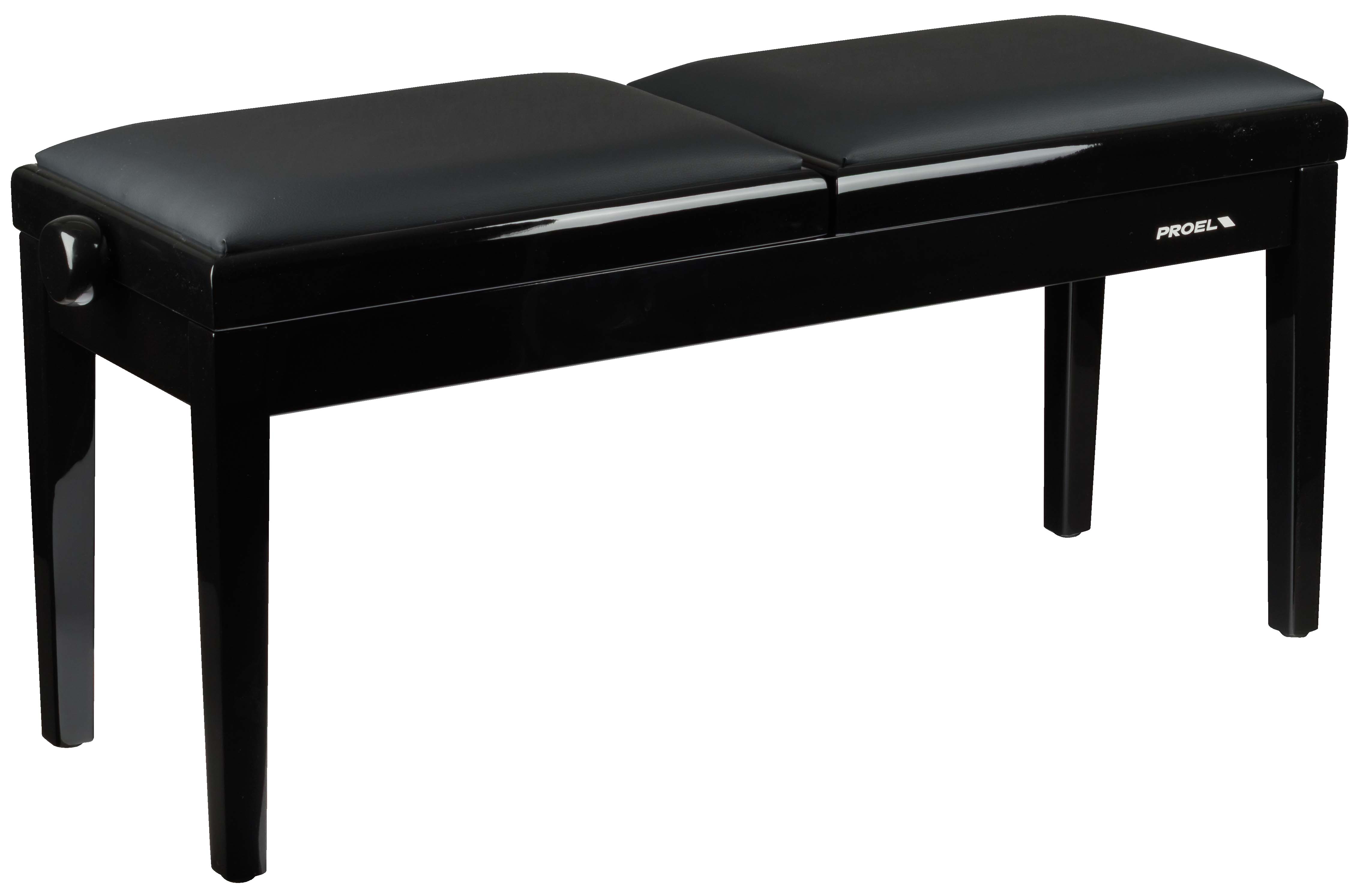 PROEL PB200SBBBK - Panca doppia professionale in legno per piano ed organo con sedute imbottite con rivestimento in similpelle.